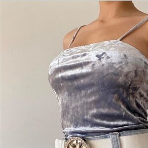 NEW Dynamite Silver Velvet Cami Medium